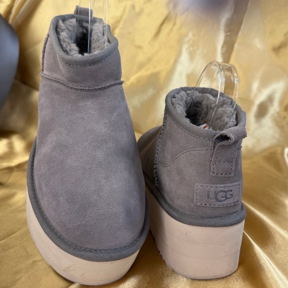 UGG Gray Platform Ankle Boots Women’s 7 S/N EU 38 NIB SKU 1135092